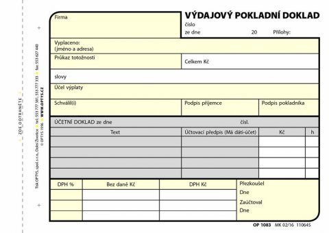 neuveden: Výdajový doklad, A6, 100 listů, NCR