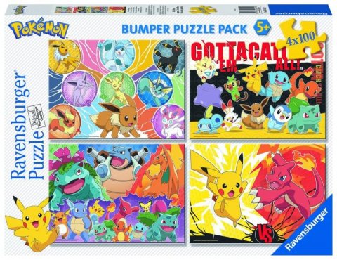 neuveden: Ravensburger Puzzle Pokémon 4x100 dílků