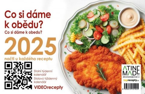 neuveden: Kalendář 2025 Co si dáme k obědu, stolní, týdenní, 225 x 150 mm