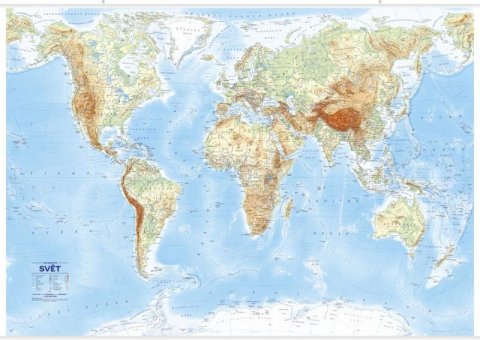 neuveden: Svět - státy a reliéf 1 : 26 000 000