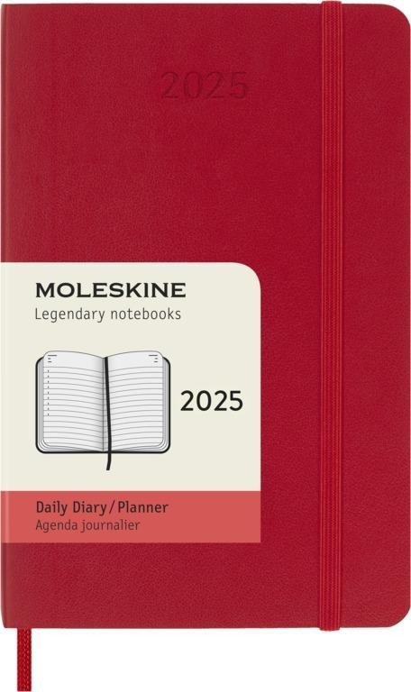 neuveden: Moleskine Diář 2025 červený S, denní, měkký