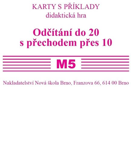 Rosecká Zdena: Sada kartiček M5 - odčítání do 20 s přechodem pres10