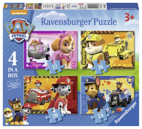 neuveden: Ravensburger Puzzle Tlapková Patrola - Hrdinové 4v1 (12,16,20,24 dílků)