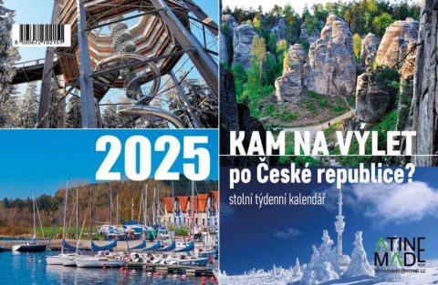 neuveden: Kalendář 2025 Kam na výlet, stolní, týdenní, 225 x 150 mm