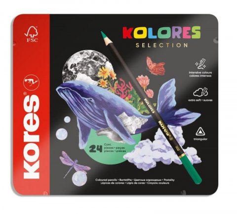 neuveden: Kores Trojhranné pastelky Kolores Selection - 24 barev