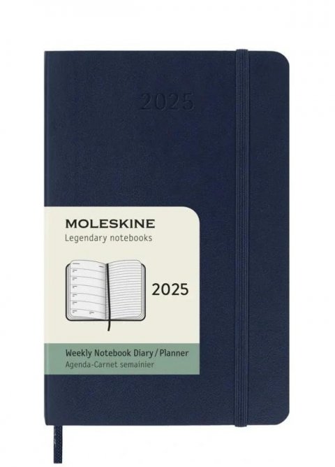 neuveden: Moleskine Plánovací zápisník 2025 modrý S, měkký