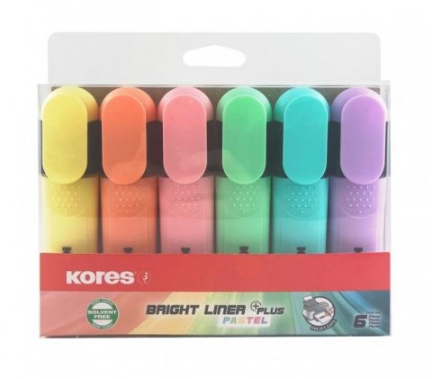 neuveden: Kores Bright liner plus - pastel 6 barev