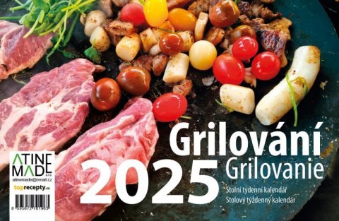 neuveden: Kalendář 2025 Grilování, stolní, týdenní, 225 x 150 mm