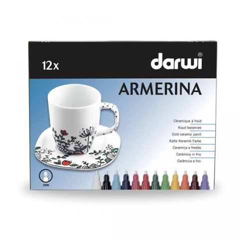 neuveden: DARWI ARMERINA fixy na porcelán bez vypalování sada 12 x 6 ml