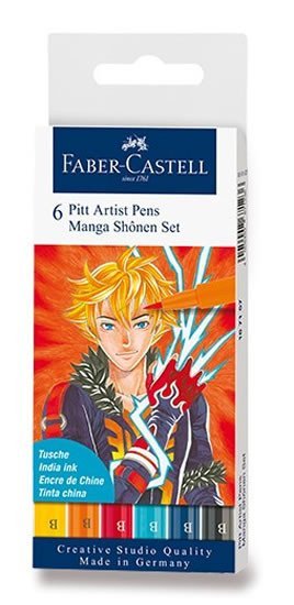 neuveden: Faber - Castell Popisovač Pitt Artist Pen Manga Shonen 2 6 ks