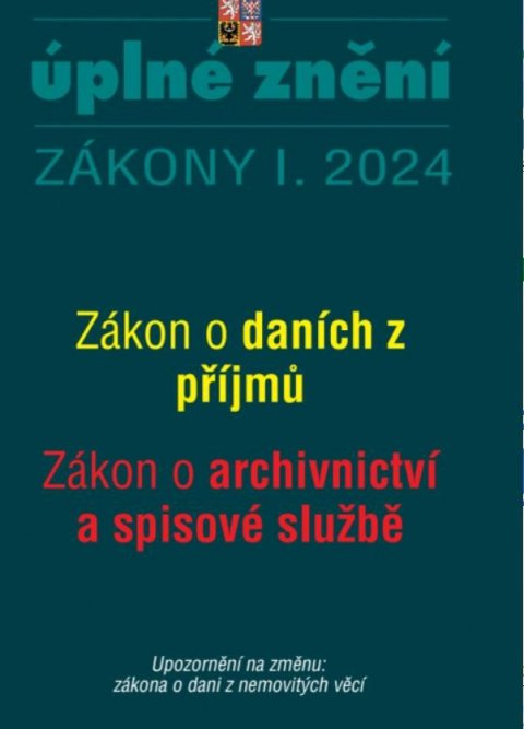 neuveden: Aktualizace I/2 2024 O daních z příjmů, o archivnictví a spisové službě