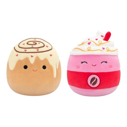 neuveden: Squishmallows 1+1 Latté Beata a Skořicová rolka Brown 20 cm