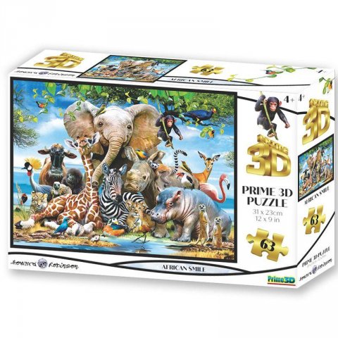 neuveden: Puzzle 3D - Afrika úsměv 63 dílků