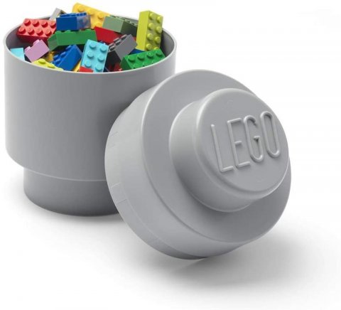 neuveden: Úložný box LEGO kulatý - šedý