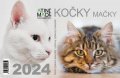 neuveden: Kalendář 2024 Kočky, stolní, týdenní, 225 x 150 mm