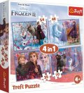 neuveden: Trefl Puzzle Frozen 2 - Cesta do neznáma 4v1 (35,48,54,70 dílků)