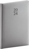 neuveden: Diář 2024: Capys - stříbrný, týdenní, 15 × 21 cm