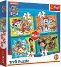 neuveden: Trefl Puzzle Tlapková patrola - Šťastný tým 4v1 (12,15,20,24 dílků)