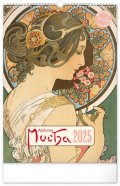 neuveden: Kalendář 2025 nástěnný: Alfons Mucha, 33 × 46 cm